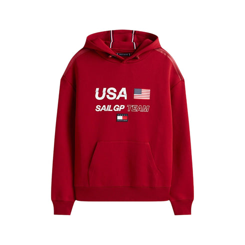 Felpa Uomo a tinta unita, con cappuccio e logo firmata U.S. Sail GP Team